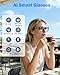 Al Smart Glasses for Men Women - Bluetooth Translation Glasses with 164 Languages, Color-Change Lens, Music &Calls w/ Bluetooth 5.4, Al Vioce &Meeting Assistant, Lightweight&Comfortable Thin Temples