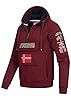 Geographical Norway Gymclass Men - Hoodie for Men Kangaroo Pocket Zip UK - Sweatshirt Logo Pullover Hoody Warm Long Sleeve - Jumpers men's Spring Summer Autumn Winter (Burgundy XXL) #3
