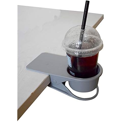 Home Office Table Desk Side Huge Clip Tea Coffee Cup Holder Clip Teacup Drinking Cup Holder Clip Clamp (Grey) Cover