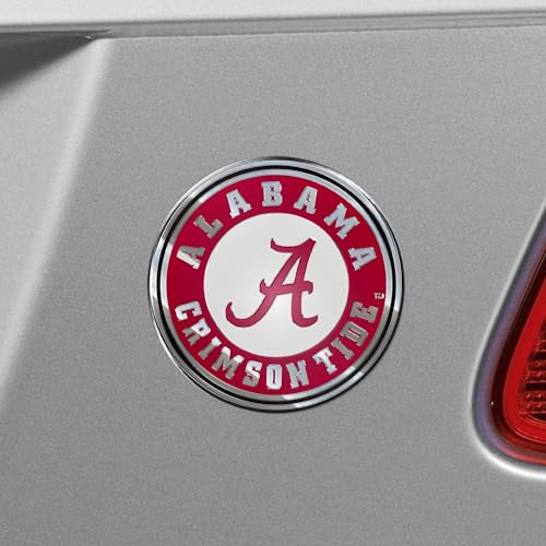 Image of FANMATS 60508 Alabama Crimson Tide Heavy Duty Aluminum Embossed Color Emblem, Auto Emblem Decal