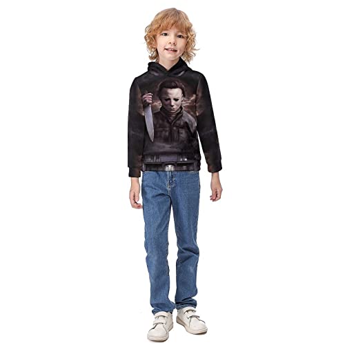 ZHANGXM Sweatshirt Sports Casual Halloween Michael Myers Comfortable Hoodie Tops for Boys and Girls Soft Sweatshirt 6-7Y3