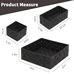 Stackable Woven Storage Baskets with Metal Frame, Set of 4,Black - Image 3