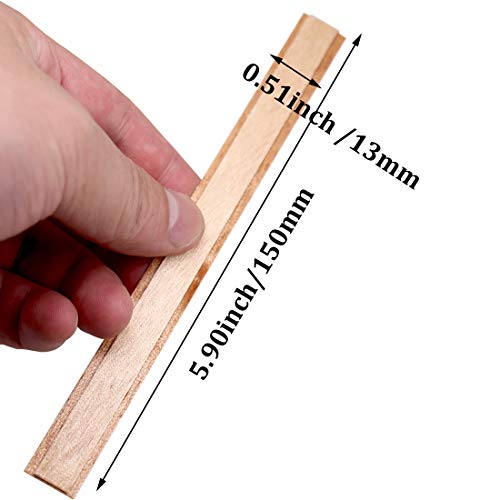(Durable 3 Layers, 20Pcs) Lenisc Wooden Candle Wicks With Iron Stand Bases For Candle Making Craft Natural Wood Candle Wicks For Diy Soy Wax Candles 5.9Inch/15Cm Wooden Cores (0.51Inch/1.3Cm Width) #TOP4