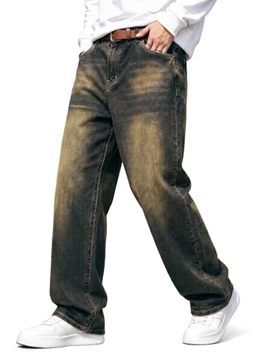 Image of JMIERR Men's Baggy Y2K Jeans Stretch Loose Fit Wide Leg Denim Pants | 5 Pockets, Oversized Casual Trousers, Vintage Relaxed wash, Breathable Cotton Blend，Hip Hop, Skater Streetwear, All-Season