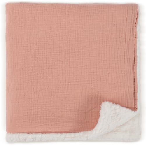 Image of Soft Muslin Cotton Baby Blanket - Breathable and Lightweight Blanket Keeps Your Newborn Baby Girl Or Boy Cozy and Warm - Perfectly Sized for Any Stroller or Car Seat