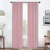 Superior Blackout Curtains, Room Darkening, Bedroom, Drapes, Kitchen, Living Room Window Accents, Sun Blocking, Thermal, 2 Pack, Solid Blackout Back Tab Curtains, Set of 2, 26