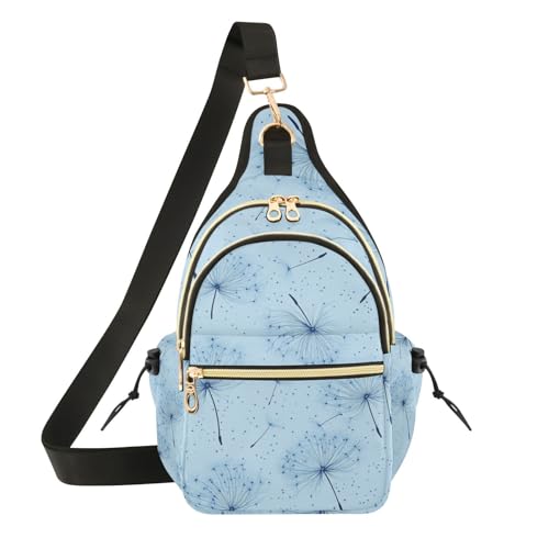 Sac à main à bandoulière pissenlit bleu pour femme, voyage et golf
