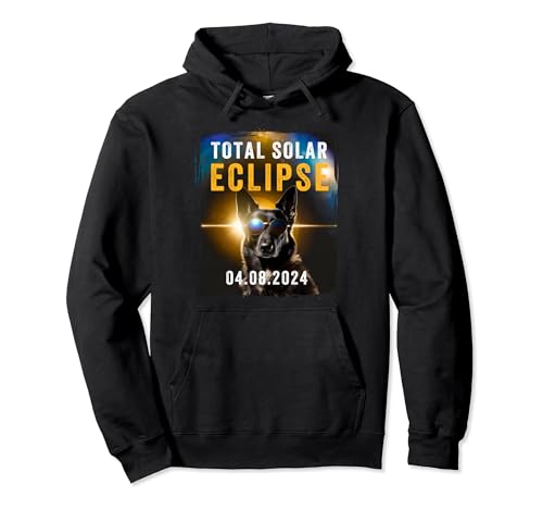 Cadeau amusant pour chien berger allemand Total Eclipse 2024 Sweat à Capuche