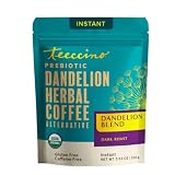 Teeccino Instant Organic Dandelion Blend β 33 servings β Gluten Free Instant Microground Herbal Coffee with Chicory & Dandelion Roots Thatβs Prebiotic, Caffeine-Free, and Acid-Free β 3.5 ounces