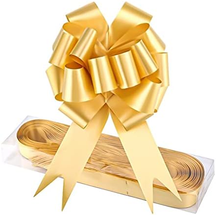 Popuppe 30 Pcs Large Ribbon Pull Bows,Large Christmas Pull Bows Florist Pull Bows Wide Pull Bows with Ribbon String Pull Bows for Gift Wrapping for Wedding Christmas Party Car Baskets Bouque