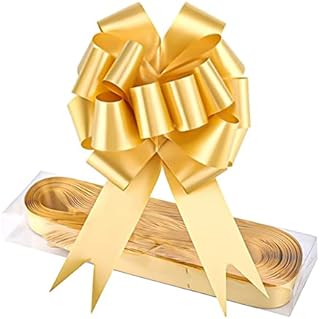 Popuppe 30 Pcs Large Ribbon Pull Bows,Large Christmas Pull Bows Florist Pull Bows Wide Pull Bows with Ribbon String Pull Bows for Gift Wrapping for Wedding Christmas Party Car Baskets Bouque