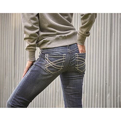 Ariat Women's R.e.a.l. Mid Rise Bootcut Jean, Marine, 26 Long #TOP4