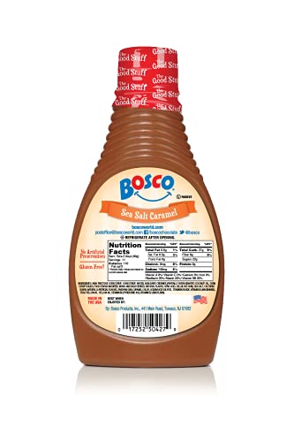 Bosco Sea Salt Caramel Syrup 15oz (2 Pack) | Thick & Rich, Irresistible, Gluten Free