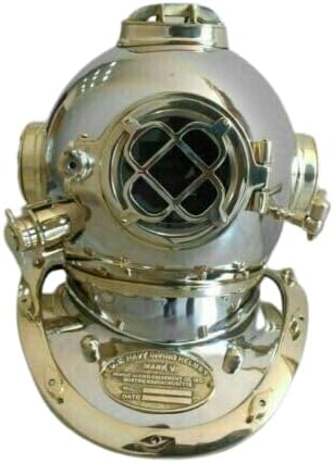 Generic Maritime Vintage Boston Diving Helmet US Navy Mark V Scuba Divers Helmet Gift, As shown in image