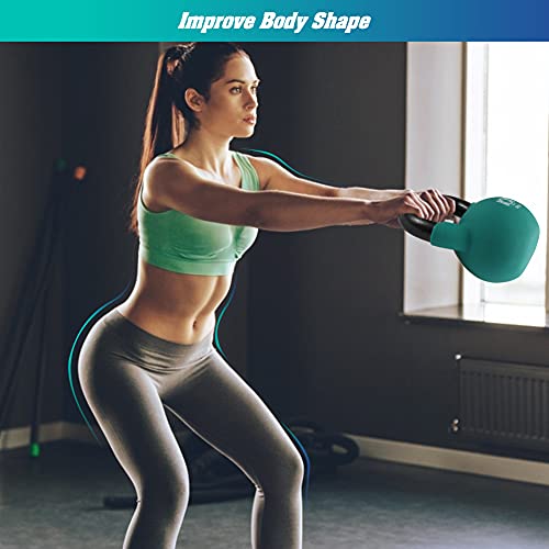 KK Kettlebells Cast Iron Neoprene Coated Weights Lifting Strength Training Home Gym Exercise (12Kg, Green) - Image 5