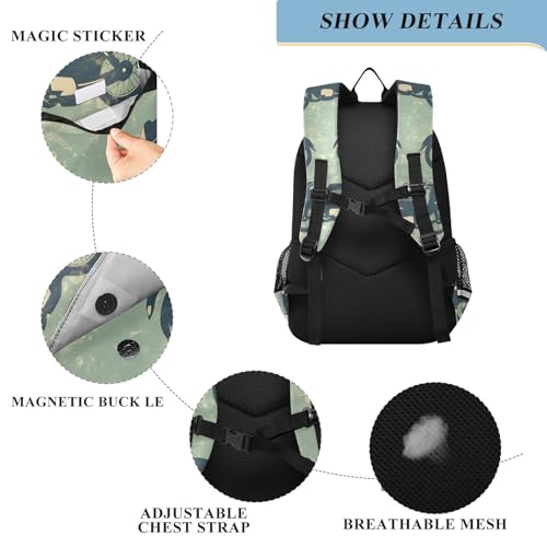 senya Retro Cool Scooters Backpack Water-Resistant Bag Lightweight Bookbags with Reflective Strip2