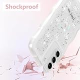 ZTOFERA Curly Wave Frame Case for Samsung Galaxy S21 5G, Glitter Sparkle Star Bow Phone Case, Soft TPU Shockproof Protective Bumper Cover, White Bow - Image 5