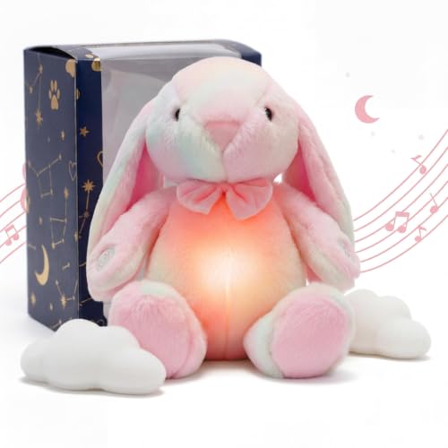 SHSEEN Breathing Bunny Stuffed Animal 17 Inch Adjustable Volume