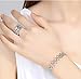 ECRISDOO Magic 2-in-1 Folding Retractable Ring Bracelet Stainless Steel Bracelet Telescopic Rings Change Bracelets Engagement Wedding Ring (Silver-1)