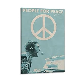 Rudd Poster mural John Lennon People For Peace – Décoration murale rétro esthétique pour chambre et bureau – 20 x 30 cm - Les Beatles, Paul McCartney, John Lennon, RIngo Starr, George Harrison