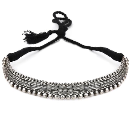 Image of Rubans Choker Necklace Oxidised Style Trendy Jewellery Gift for Women & Girls
