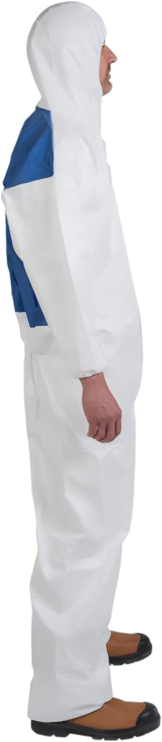 Suntech Cool Increased Breathability Microporous Protective Coveralls, 25 Case, Attached Hood, White CO127