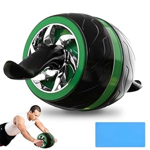 JJM Auto Rebound Exercise Roller – Abdominal Roller for Home Core Strength Training with Built-in Spring Resistance Auto Rebound