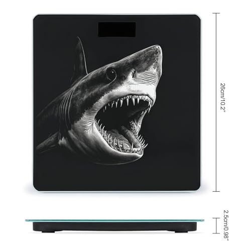 Black Shark Head balanza digital para baño con plataforma amplia miniatura 2
