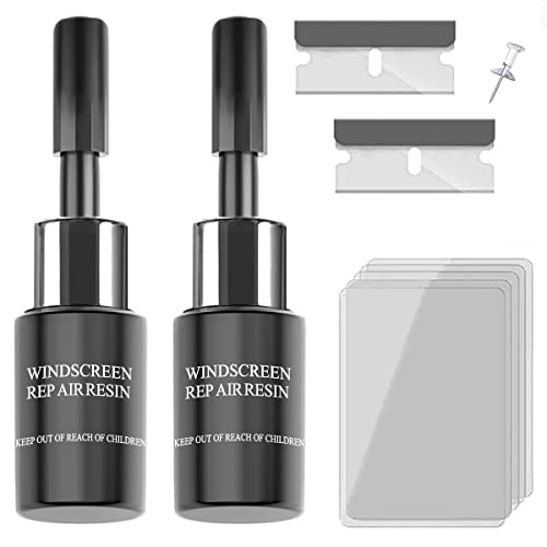 Windshield Repair Kit, Glass Repair Kit, Cracked Repair Kit, Windscreen Repair Resin, Windshield Chip Repair for Fix Chip Scratch, Bulls-Eye, Star-Shaped and Half-Moon Cracks