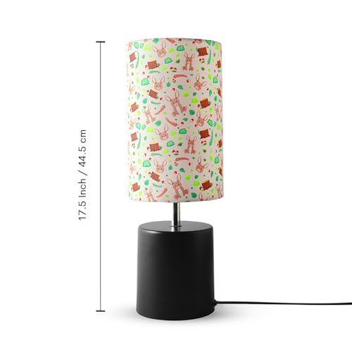 Image of ExclusiveLane 'Rabbit & Grove' Iron Table Lamp for Bedroom Living Room Home Decoration & Bedside Lamp Bed Lamps for Side Table Side Lamp for Bed Room in Metal (44.5 Cm, Without Bulb, Handcrafted)
