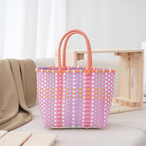 Bolso tejido de paja para mujer, bolsa cuadrada de playa miniatura 2