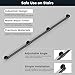 Industrial Pipe Stair Handrail, Wall-Mounted Metal Hand Rail for Indoor & Outdoor Steps, Black Galvanized Iron, Vintage Farmhouse Style, Heavy Duty Support for Stairs & Porch (Black, 3.3ft)