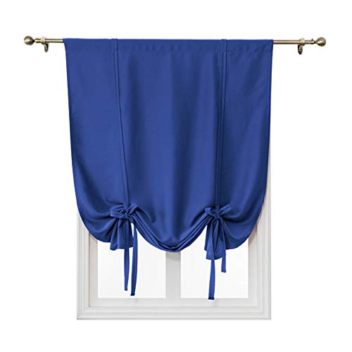 Jian Ya Na - Cortina atada para ventana, color burdeos, dobladillo para barra, estor, cortina de bloqueo de luz, cortinas cortas, lisas para ventanas pequeñas Cover