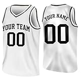 Personalisiertes Basketballtrikot Erwachsene/Jungen, Benutzerdefiniert Basketball Trikot Shirt für Herren/Kinder mit Team/Name/Nummer grau