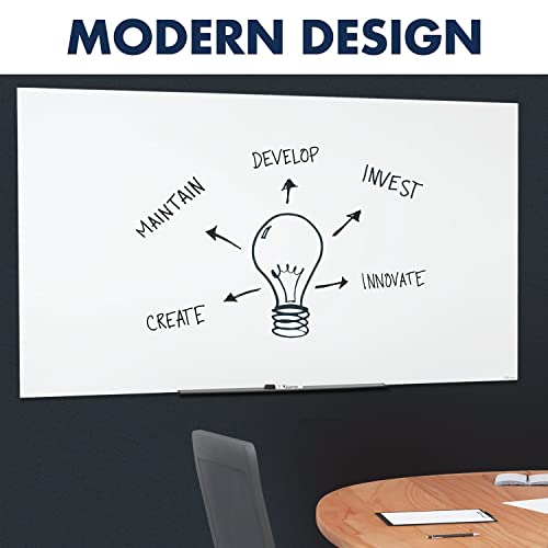 Quartet Magnetic Glass Dry Erase White Board, 85" X 48" Whiteboard, Invisamount Horizontal Frameless Mounting (G8548Imw) #TOP1