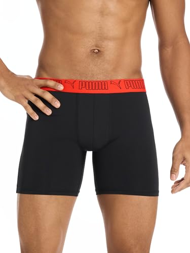 Puma Herren-Boxershorts, 5er-Pack, Schwarz/Grau/Marineblau/Hell, M – Ansicht 5
