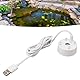 Wifehelper 12-Kopf-Ultraschall-Teichnebler, 400 W, Zerstäuber, Nebelmaschine für Innen- und Außenteiche, Bonsai, Springbrunnen mit USB-Schnittstelle, Gartenbrunnen-Zubehör (White)