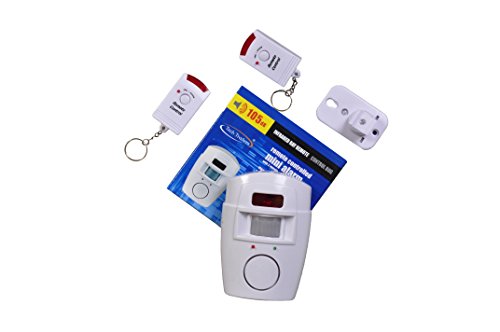 Tech Traders ® Wireless Pir Motion Sensor Alarm + 2 Remote Controls Shed Home Garage Caravan