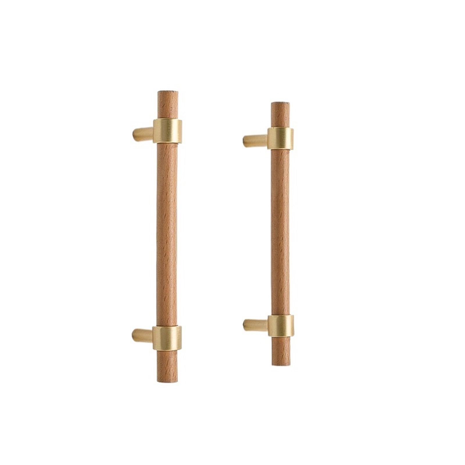 Kdhcvkz Walnut 128Mm 1Pcs Walnut Wooden Furniture Handle Brass Copper Drawer Knobs Kitchen Cabinets Pulls Dresser Knobs Wardrobe Pull Door Hardware(Walnut 128Mm)