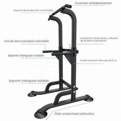 Miniatura 4 de Sogesfurniture Power Tower Estación De Dominadas, Torre Multifuncional De Altura Ajustable Torre Gimnasio Para El Entrenamiento De La Fuerza Equipo De La Aptitud, Bheu-Psbb005