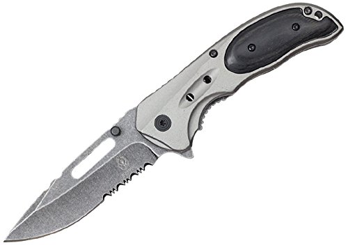 WartechYC-S-8203-BK Buckshot Assisted Open Classic Design Folding Knife, 8"