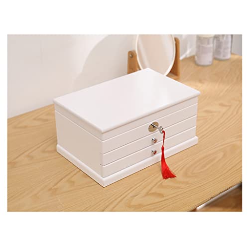 Boîte bijoux bois YZCIS double couche pour éviter les nœuds et ranger sous clé