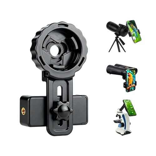New Universal Binocular Phone Adapter - 360 Rotation & Clip Lock High-Strength Clamp Fits 16-50mm Eyepieces for Birdwatching/Telescope/Microscope/Spotting Scope