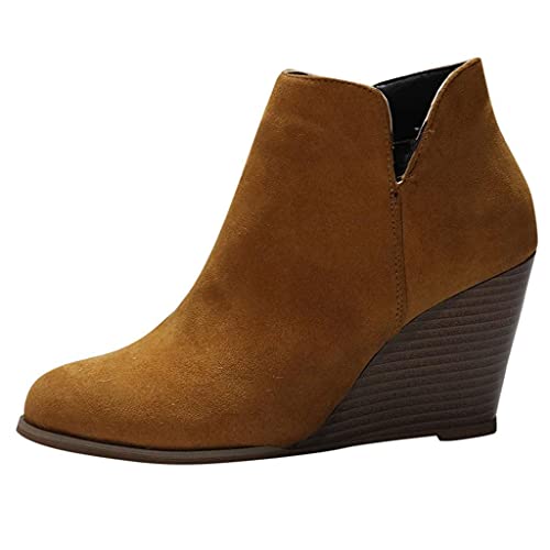 Celucke Stiefeletten Damen Booties mit Keilabsatz High Heels...