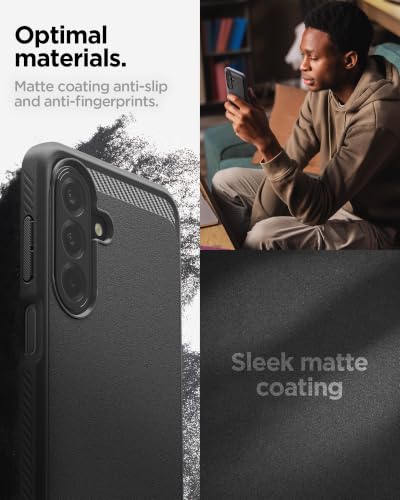 Image of Spigen Rugged Armor for Samsung Galaxy A27 5G / M47 5G / F70 Pro Case [Flexible] [Shockproof] Galaxy A27 5G / M47 5G / F70 Pro Back Cover | TPU - Matte Black