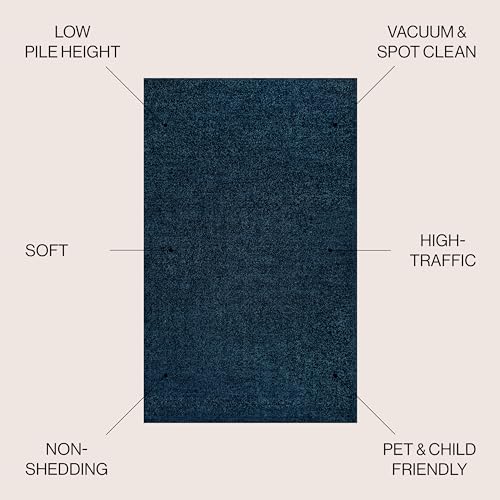 JONATHAN Y Haze Solid Low-Pile Navy Indoor Area Rug 5x8, Coastal,Bohemian,Minimalist,Classic, Easy-Cleaning for Living Room,Bedroom,Kitchen,Pet Friendly,Non-Shedding (SEU100C-5) - Thumbnail 3
