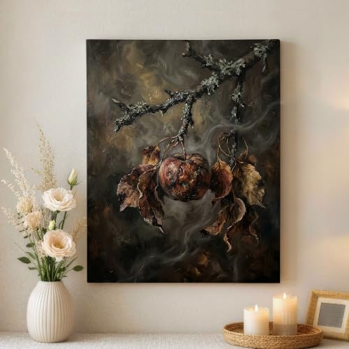Lienzo decorativo para pared de 16 x 20, arte de ramas otoñales marrón para dar calidez al hogar