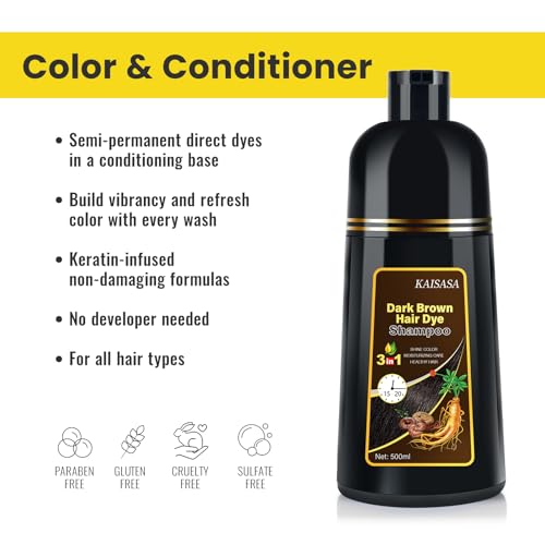 Kingming Dark Brown 3 In 1 Hair Dye Shampoo For Gray Coverage thumb #2