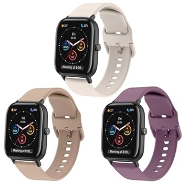 ViCRiOR Pulseiras de relógio compatíveis com Amazfit GTS 4/GTS 4 Mini/GTS 3/GTS 2/GTS 2e/GTS 2 mini/GTS/Active, pacote com 3 pulseiras de silicone macio de substituição para Amazfit Bip 3 Pro/Bip/Bip