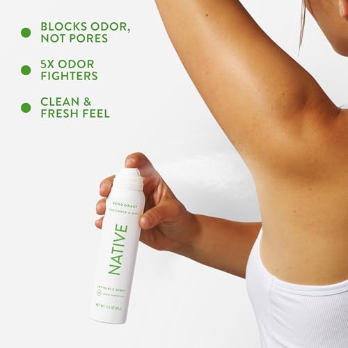 Image of Native Deodorant & Body Spray, Cucumber & Mint, 72-Hour Odor Protection for Underarms & Body, Aluminum Free, Quick Drying, 3.5 oz